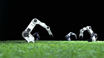 concetto di agricoltori robotici intelligenti, agricoltori robot, tecnologia agricola, automazione agricola video