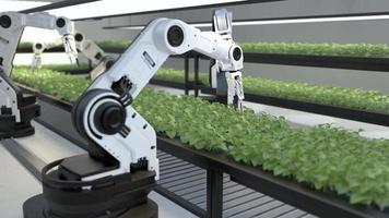 intelligentes roboterbauernkonzept, roboterbauern, landwirtschaftstechnologie, landwirtschaftsautomatisierung
