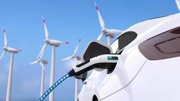 opladen van elektrische auto's, oplaadtechnologie, vultechnologie voor schone energie. video