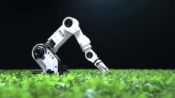 Smart robotic farmers concept, robot farmers, Agriculture technology, Farm automation