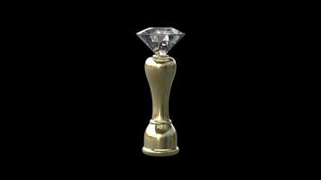 rotação de troféus de ouro e diamante com quadro de canal alfa video