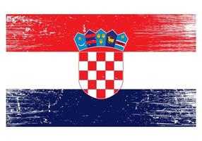 bandera nacional de croacia con textura grunge vector