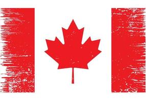 Canada National Flag With Grunge Texture vector