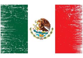 Mexico National Flag With Grunge Texture vector