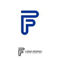 vector de diseño de logotipo de arte de línea de letra f