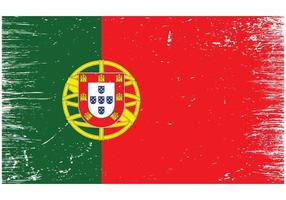 bandera nacional de portugal con textura grunge vector