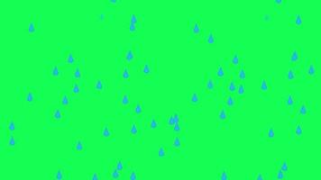 vídeo de pingos de chuva sobre fundo verde, 4k 60 fps video