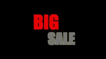 a flashing video that says BIG SALE, on a black background, perfect for product marketing promotions