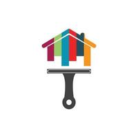 Colorful house painting service vector icon logo design template