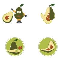 Avocado vector icon template background illustration