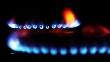 Close-up Shot of a Burning Gas Stove