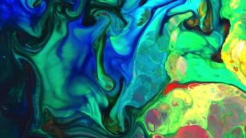 pintura fluida textura abstrata mistura colorida intensiva de cores vibrantes galácticas estilo de textura video