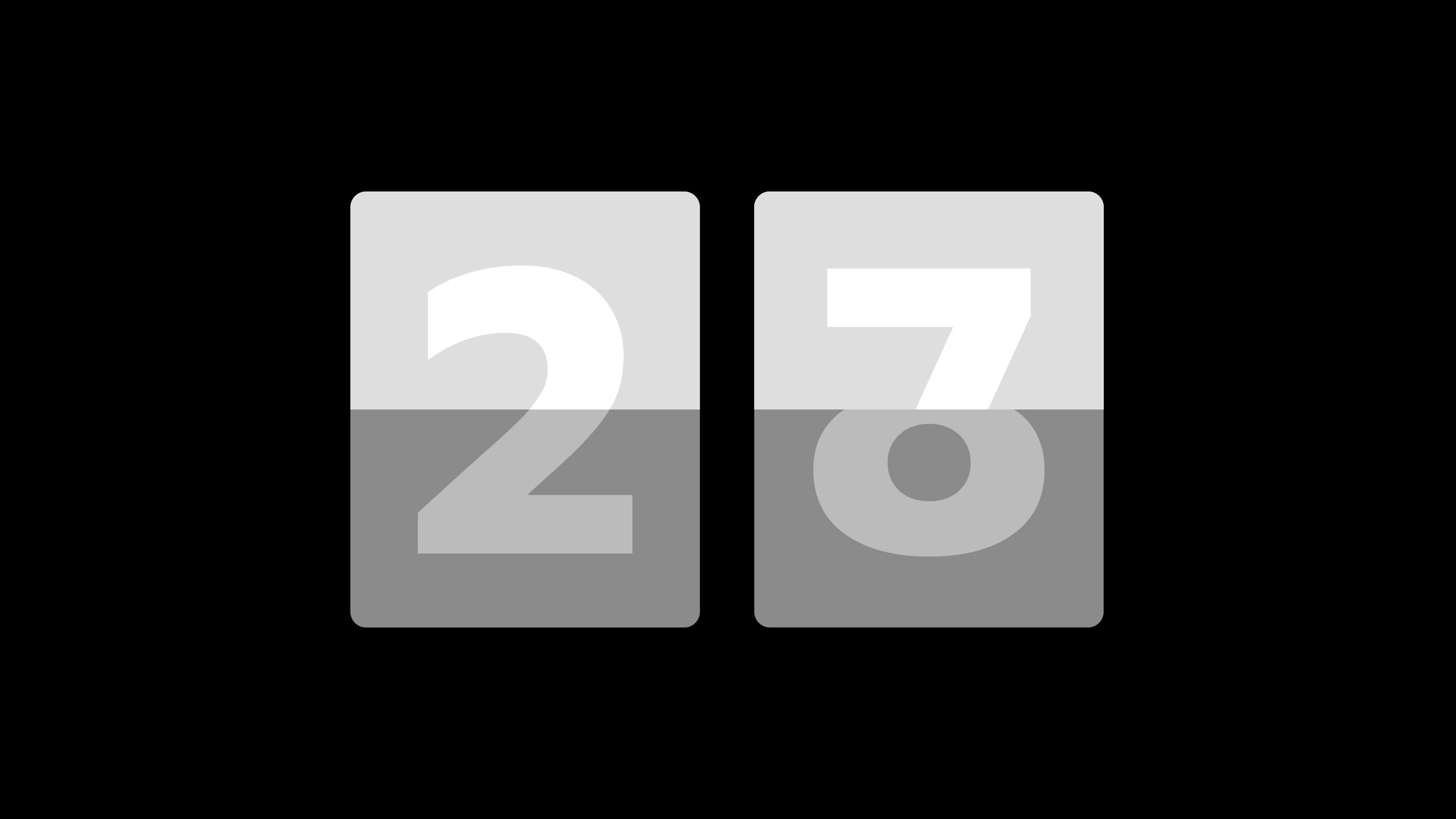 Real time flip countdown timer from thirty to zero seconds in