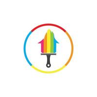 Colorful house painting service vector icon logo design template