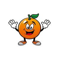 personaje de mascota de dibujos animados naranja sonriente. ilustración vectorial aislado sobre fondo blanco vector