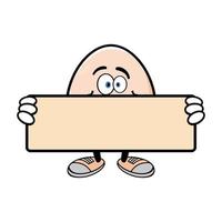 Smiling egg mascot cartoon character. Vector illustration isolated on white background