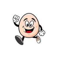 personaje de dibujos animados de mascota de huevo sonriente. ilustración vectorial aislado sobre fondo blanco vector
