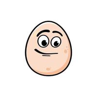 Smiling egg mascot cartoon character. Vector illustration isolated on white background