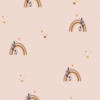 Cute boho rainbow seamless pattern. Creative childish print for fabric, wrapping, textile, wallpaper, apparel. Vector digital paper.