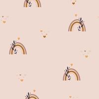 Cute boho rainbow seamless pattern. Creative childish print for fabric, wrapping, textile, wallpaper, apparel. Vector digital paper.