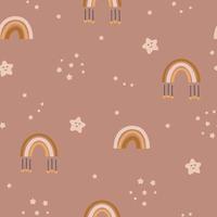 Cute boho rainbow seamless pattern. Creative childish print for fabric, wrapping, textile, wallpaper, apparel. Vector digital paper.