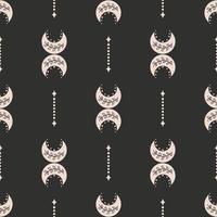 Cute boho moon seamless pattern. Creative childish print for fabric, wrapping, textile, wallpaper, apparel. Vector digital paper.