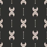 Cute boho moon seamless pattern. Creative childish print for fabric, wrapping, textile, wallpaper, apparel. Vector digital paper.