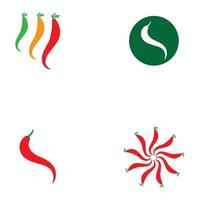 Red and Green hot chili logo icon vector Illustration