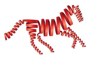 caballo rojo abstracto hecho de cintas. vector
