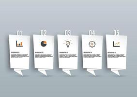 Template timeline infographic colored horizontal numbered for five position can be used for workflow, banner, diagram, web design, area chart vector