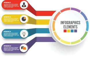 Vector infographic template with 3D paper label, integrated circles. Business concept with options. For content, diagram, flowchart, steps, parts, timeline infographics, workflow layout, chart