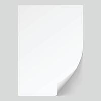 White sheet of paper.Realistic vector on white background eps10