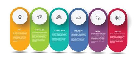 Steps business data visualization timeline process infographic template design with icons vector