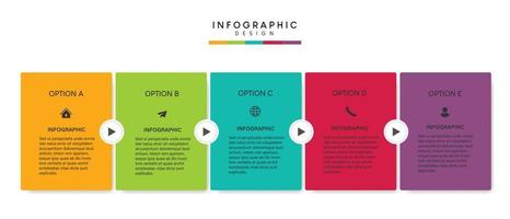 Steps business data visualization timeline process infographic template design with icons vector