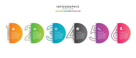 pasos diseño de plantilla infográfica de proceso de línea de tiempo de visualización de datos comerciales con iconos vector