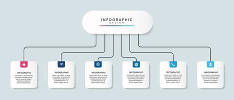 Steps business data visualization timeline process infographic template design with icons vector