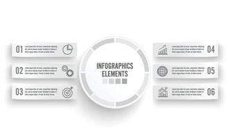 Vector infographic template with 3D paper label, integrated circles. Business concept with options. For content, diagram, flowchart, steps, parts, timeline infographics, chart.