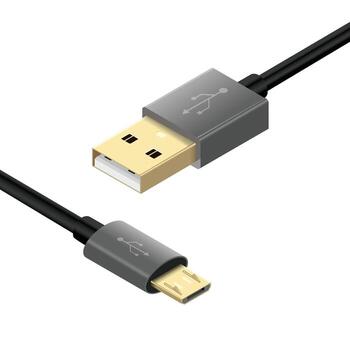 cables micro usb aislados sobre fondo blanco. Conectores y enchufes para pc y dispositivos móviles. conector de periféricos de computadora o suministro de recarga de teléfono inteligente vector