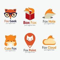 Fox Logo Design Template. Vector Illustration