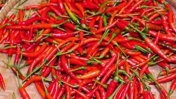 Ripe red chillies, spices of Thailand for cooking video