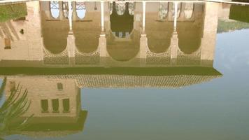 Garden of the Partal,  Alhambra Granada. Reflection in the water. Moorish Architecture. Unesco Unesco World Heritage Spain. Travel in time and discover history. Amazing destinations for holidays. video