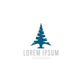 Pine tree logo design template. Abstract tree icon. vector