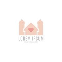 Love home logo design, home care, icon , symbol, vector, template. vector