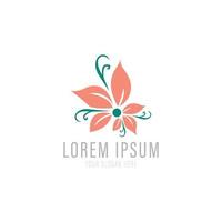 Elegant flower logo design vector template.