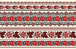 Ukrainian Folk Embroidery. Traditional Red and Black Patterns. Vector. vector