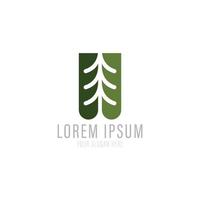 Tree vector icon. Nature trees and leaf vector illustration logo design.