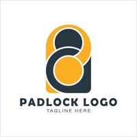 padlock logo from the letters p, d, and a vector