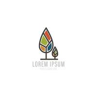 Tree vector icon. Nature trees and leaf vector illustration logo design.