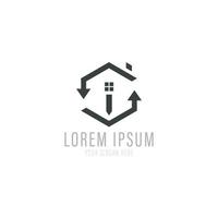 Clean house logo for real estate company. vector