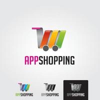 Minimal shopping logo template - vector